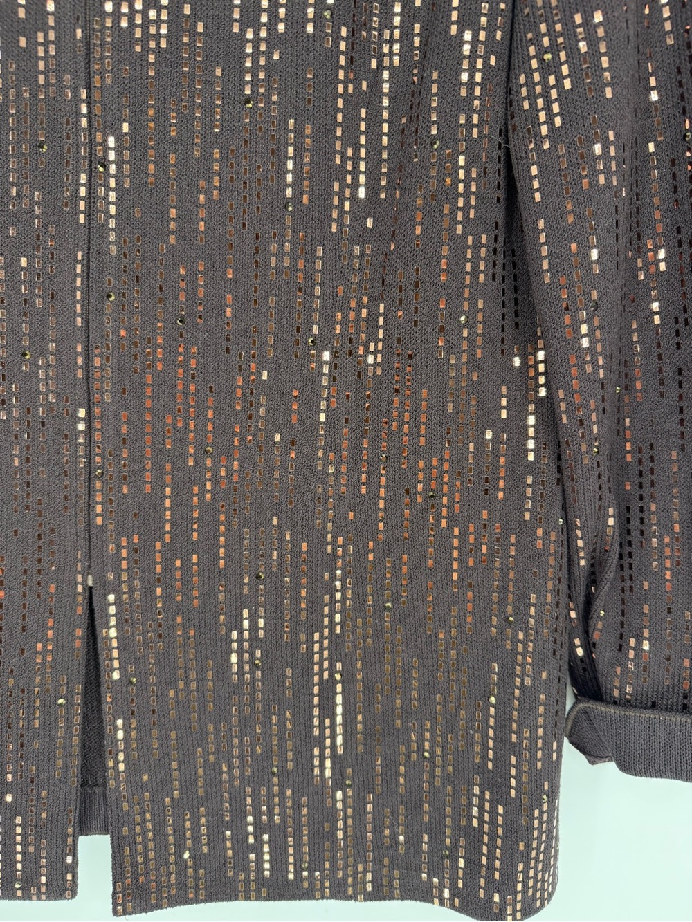 St John Evening By Marie Gray Vintage Sequin Knit Zip Jacket 14 Statement Glam - Picture 5 of 15